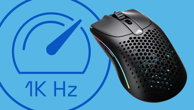 Black Model O 2 shown against a bright blue background with a 1K Hz icon